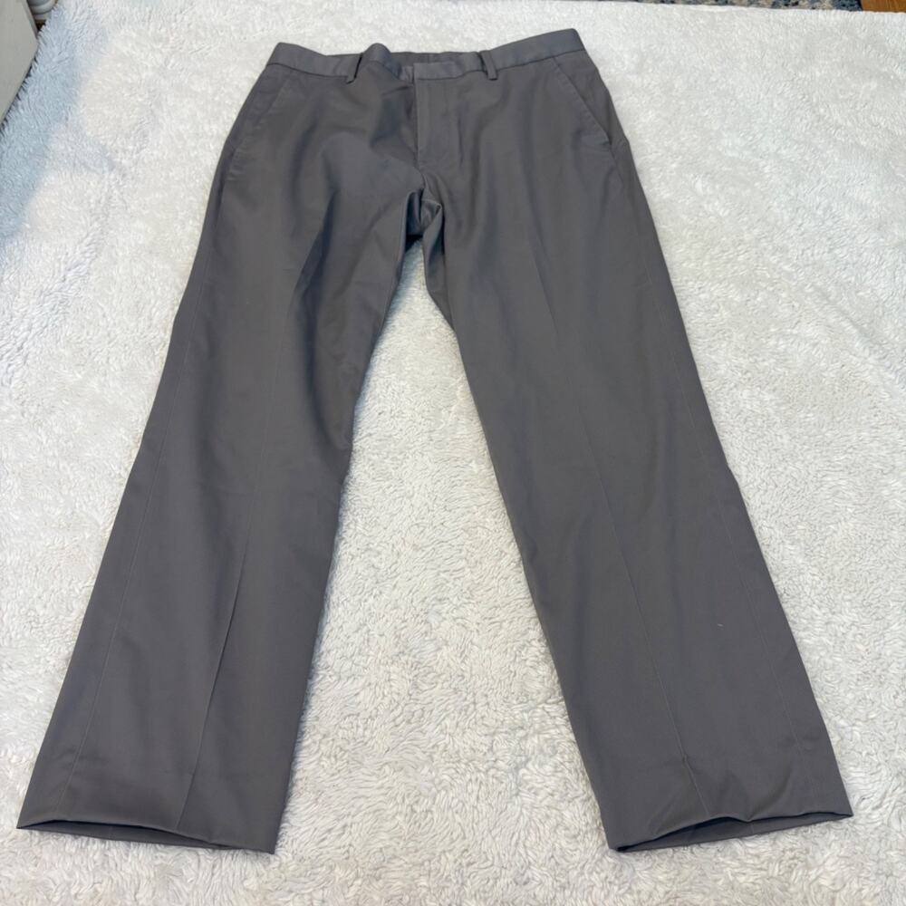 Bonobos Mens Straight Leg Cotton Pants Grey 33x32 Preppy Casual Office Tailored - Picture 2 of 7
